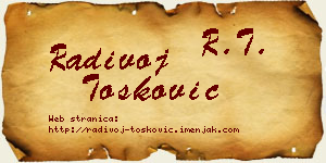 Radivoj Tošković vizit kartica